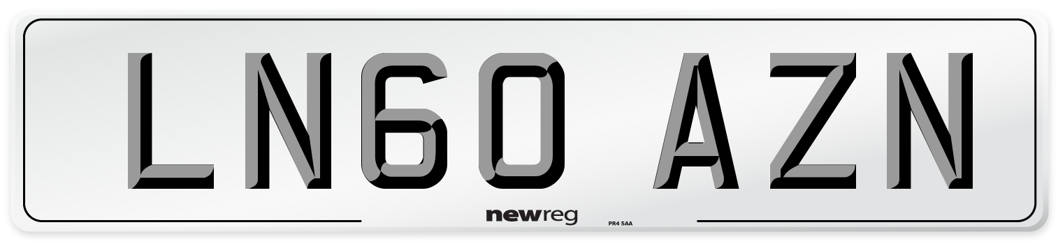 LN60 AZN Number Plate from New Reg